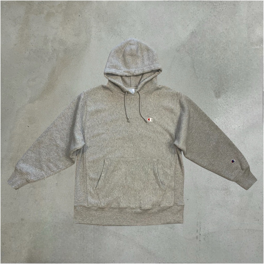 Champion Reverse Weave Embroidered Pullover Hoodie Gray Size L